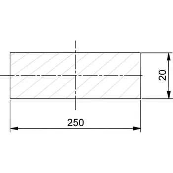 Stavební profil Plochá ocel široká 250×20 mm válcovaná – 6 m