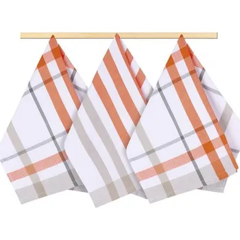 Utěrka Kuchyňské utěrky - sada 3 kusů Oranžová - 50x70 cm