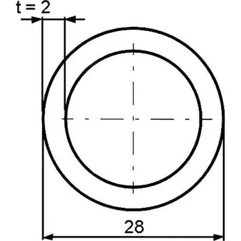 Stavební profil Trubka konstrukční 28×2 mm – 6 m