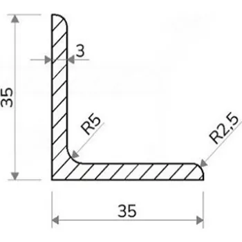 Stavební profil Jekl otevřený L 35×35×3 mm – 6 m