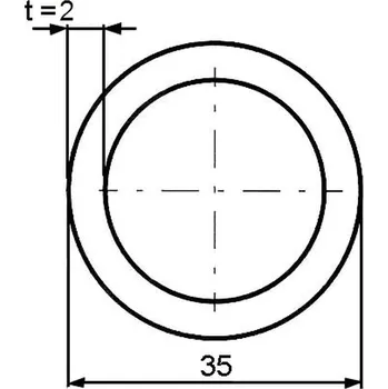 Stavební profil Trubka konstrukční 35×2 mm – 6 m