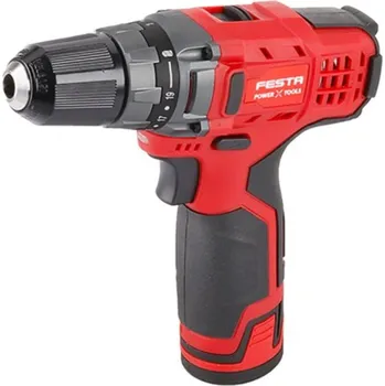 Vrtačka Aku Festa 12V set 2x baterie 1,5A, nabíječka, kufr, příslušenství