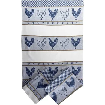 Utěrka SVITAP sleep well Utěrka Extra savá 50x70 cm Slepičky modré 3 ks