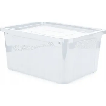 Úložný box Plastový box 20l s víkem, úložný kontejner, průhledný, na hračky