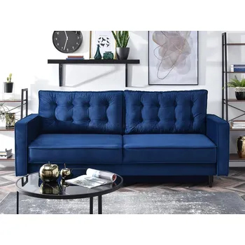 Pohovka Rozkládací pohovka LUZOLO - tmavě modrá / černá