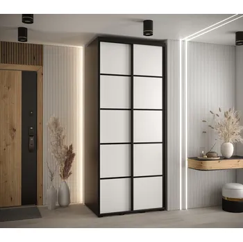 Šatní skříň Šatní skříň YVONA 4 - 120/60 cm, černá / bílá / černá