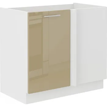 Kuchyňská linka Prodloužená rohová skříňka LAJLA - šířka 105 cm, cappucino / bílá