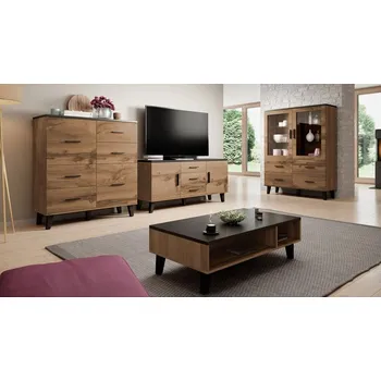 Obývací stěna VENETI COLINA 1 dub wotan / černá