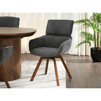 Jídelní židle Čalouněná židle ARISAY - grafit / ořech