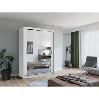 Šatní skříň Zrcadlová šatní skříň 150/62 KAILAN - bílá