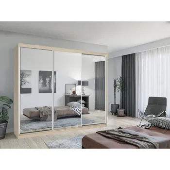 Šatní skříň Zrcadlová šatní skříň 250/62 KAILAN - dub sonoma