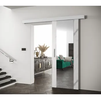 Interiérové dveře Posuvné dveře se stříbrným úchytem SALOME 2 - bílý mramor
