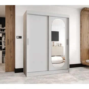 Šatní skříň Šatní skříň 150 cm BEREN se zrcadlem - bílá