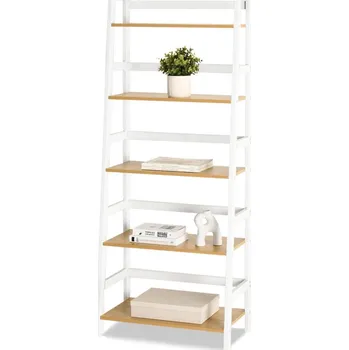 regál Vysoký policový regál KELAN - bílý / dub