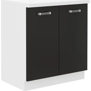 Kuchyňská linka Dřezová skříňka ODONA - šířka 80 cm, černá / bílá