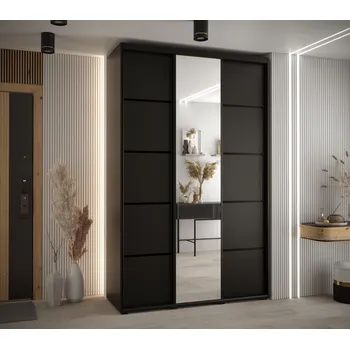 Šatní skříň Šatní skříň YVONA 5 - 150/45 cm, černá / černá