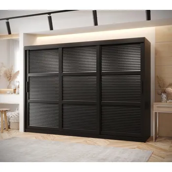 Šatní skříň Šatní skříň MATILDA 1 - 250 cm, černá / černá