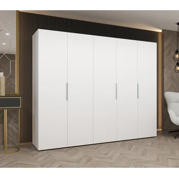 Šatní skříň Šatní skříň 250 cm TUANA - bílá / stříbrná