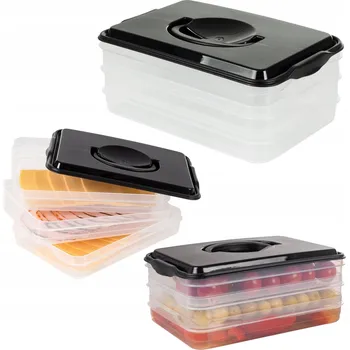 Úložný box Patrový box na uzeniny a sýry, organizér do lednice Vilde 1.8 l průhledná