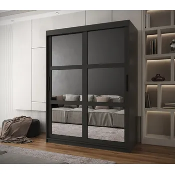 Šatní skříň Šatní skříň KORRA 1 - 150 cm, černá / černá