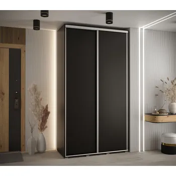 Šatní skříň Šatní skříň ASIRI 1 - 130/45 cm, černá / stříbrná