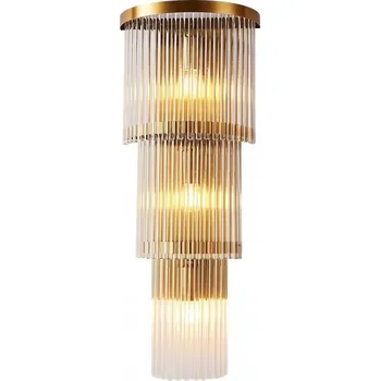 Nástěnné svítidlo Cascada - křišťálové nástěnné svítidlo zlaté V58 cm 3xE14