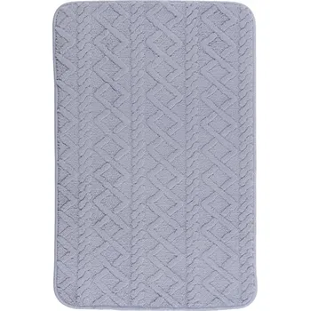 Koupelnová předložka KOUPELNOVÁ PŘEDLOŽKA ŠEDÁ PROTISKLUZOVÁ MĚKKÁ PLYŠOVÁ PRATELNÁ 50x80 CM