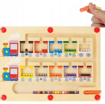 Dřevěná hračka Dřevěná hračka pro děti Magnetický labyrint pro učení počítání
