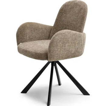 Jídelní židle Čalouněná otočná židle ZAINAB - béžová / černá