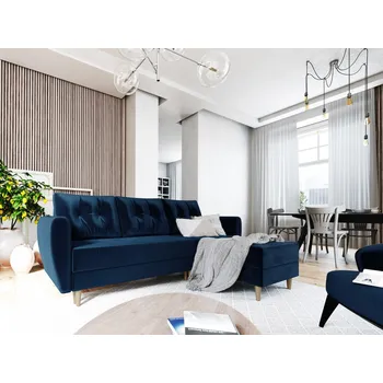 Sedací souprava Modrá rohová sedací souprava PIVEK