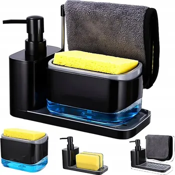 ORGANIZÉR DO KUCHYNĚ SADA 4V1 – DÁVKOVAČ NA MÝDLO A PROSTŘEDEK NA NÁDOBÍ
