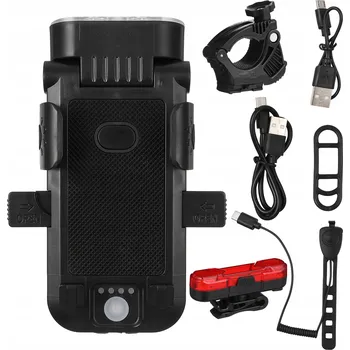 Cyklosvítilna SADA 4 V 1 PŘEDNÍCH A ZADNÍCH SVĚTEL NA KOLO S LED SILNOU BATERII NA KOLO