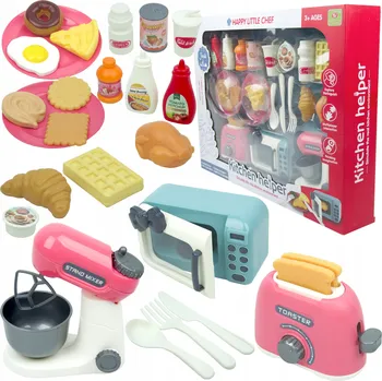 Dětská kuchyňka LT545 KUCHYŇSKÁ SADA PRO DĚTI - MIKROVLNNÁ TROUBA, MIXÉR, TOUSTOVAČ + PŘÍSLUŠENSTVÍ