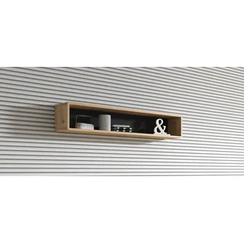 police Nástěnná police NIKET - dub taurus / černá