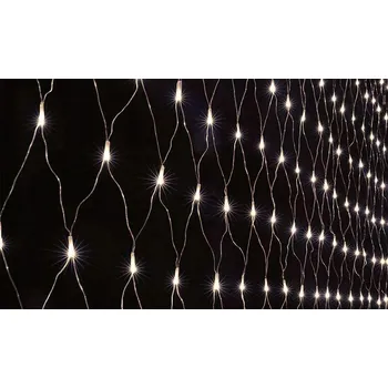 Vánoční světelná dekorace Vnitřní světelná síť, teplá bílá, 3m*0,4m, 100 LED, 8 programů