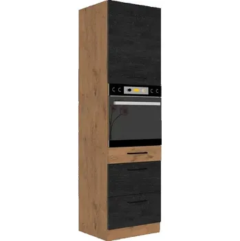 Kuchyňská skříňka Vysoká skříňka 60 cm na vestavnou troubu ZHILAN 1 - dub lancelot / dark wood