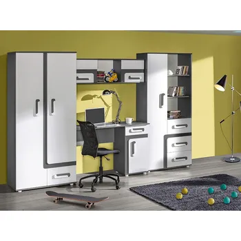 Školní nábytek Nábytek do studentského pokoje CHOCHO 2 - antracitový / bílý