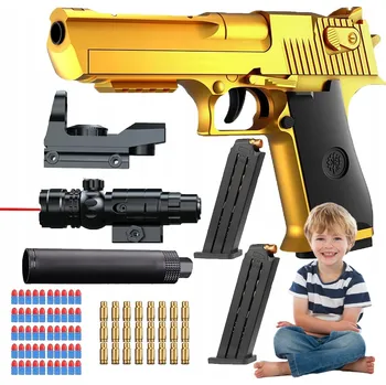 Příslušenství pro čtečku elektronické knihy Zlatý Desert Eagle Střílející Měkkými Náboji, Vyhazování Nábojnic, Zásobník