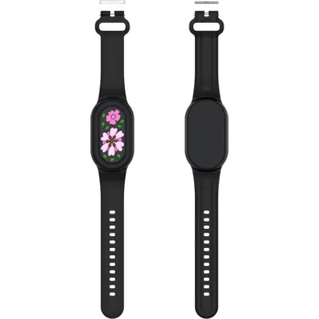 VSECHNONAMOBIL 87602 CARTOON Dětský silikonový řemínek na Samsung Galaxy SmartTag 2BLACK FLOWER