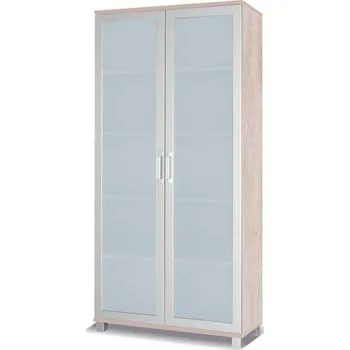 Policová skříň Vysoká vitrína ANDOVER - bílá