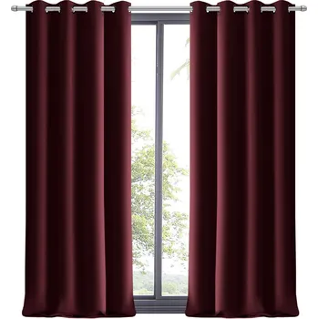Obraz Závěs Bordová Matná Hladká Dekorace Okna do Obývacího pokoje 145x250P