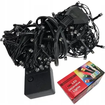 Vánoční dekorace VÁNOČNÍ OSVĚTLENÍ NA STROMEČEK VNITŘNÍ VENKOVNÍ 100 LED BÍLÉ STUDENÉ 9 METRŮ