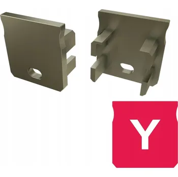 LED lišta Záslepka INOX Y s otvorem - Hliníkový profil LUMINES