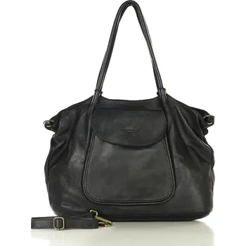 Kabelka MARCO MAZZINI Dámská kožená shopper bag - černá (v86e) Velikost: ONE SIZE