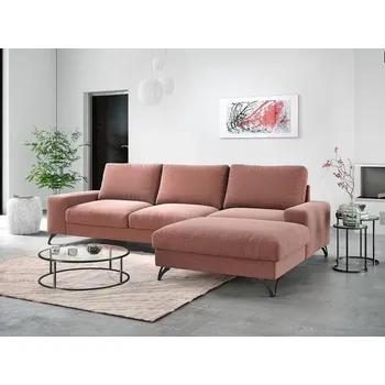 Sedací souprava Rozkládací sedačka s úložným prostorem LANSING 1 - růžová, pravý roh