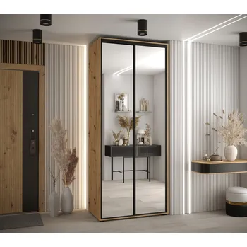 Šatní skříň Šatní skříň YVONA 2 - 110/45 cm, dub artisan / černá