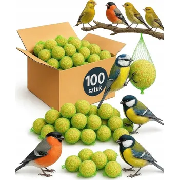 Krmivo pro ptáka LOJOVÉ KOULE PRO VOLNĚ ŽIJÍCÍ PTÁKY KRMIVO DO KRMÍTKA 100 KS