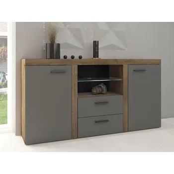 Komoda Kombinovaná komoda PUMBA - dub lefkas / grafit