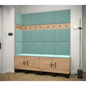 Předsíňová stěna Předsíňová sestava RUMIE 12 - dub artisan, mátové panely