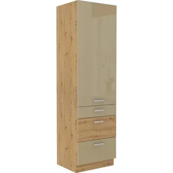 Kuchyňská linka Potravinová skříň se šuplíky ADARA - šířka 60 cm, cappucino / dub artisan